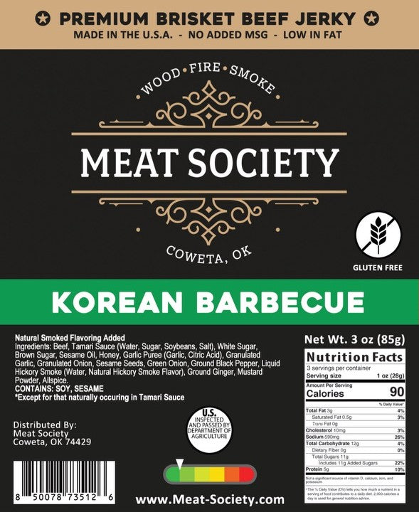 Korean Barbeque Brisket Jerky